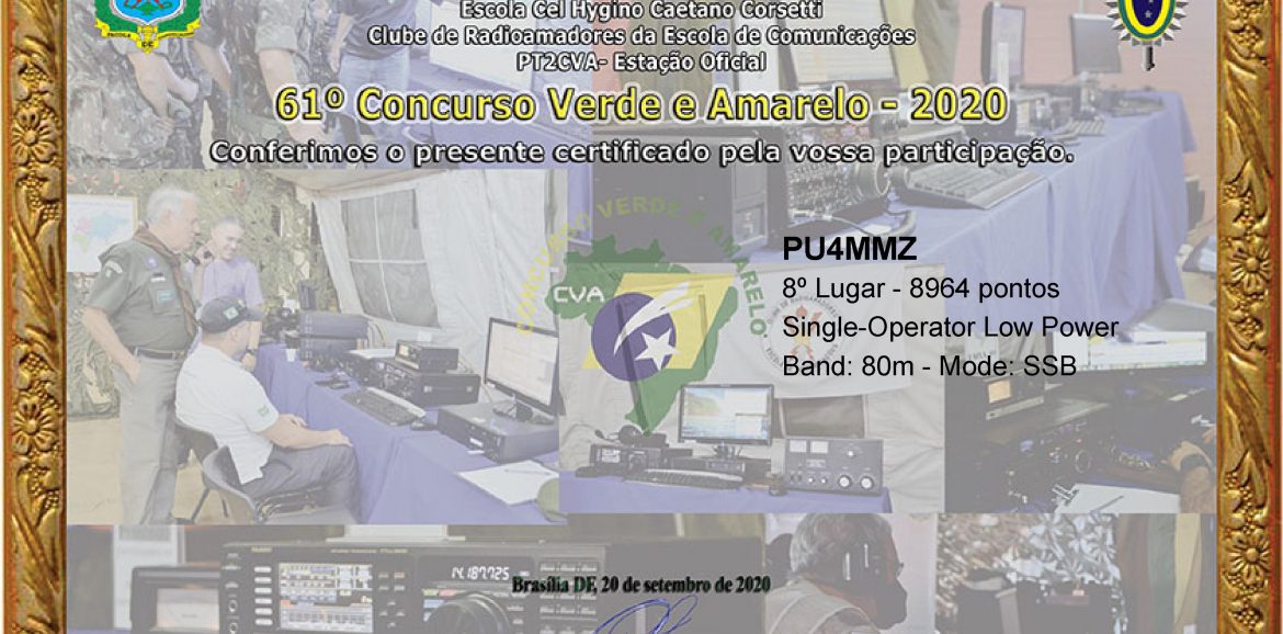 Pu4mmz Cvadx Ssb 2020 Certificado 8º Lugar Nacional