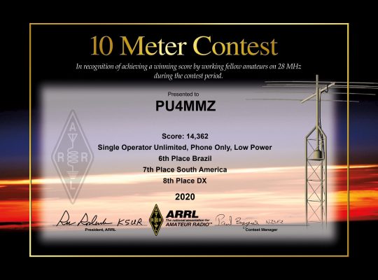 Certificado Arrl 10m 2020 Pu4mmz