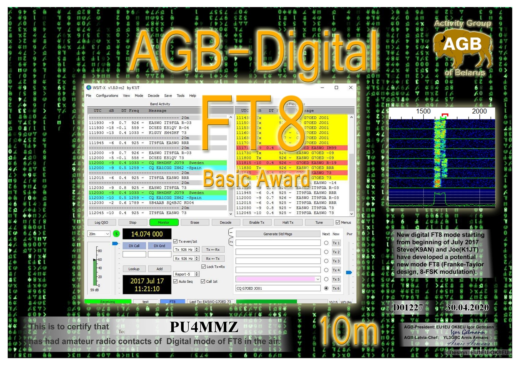 Pu4mmz Ft8 Basic 10m Agb