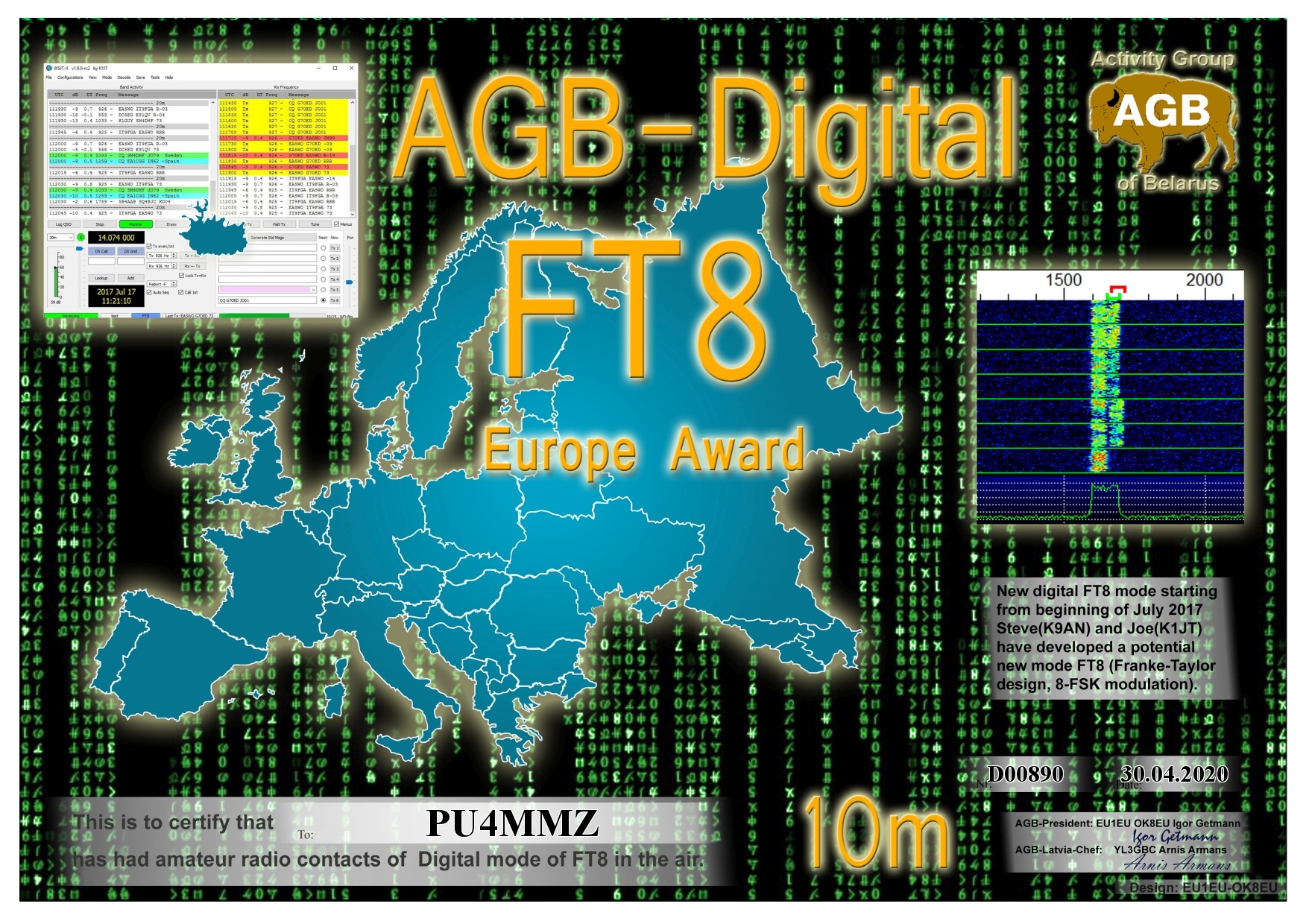 Pu4mmz Ft8 Europe 10m Agb