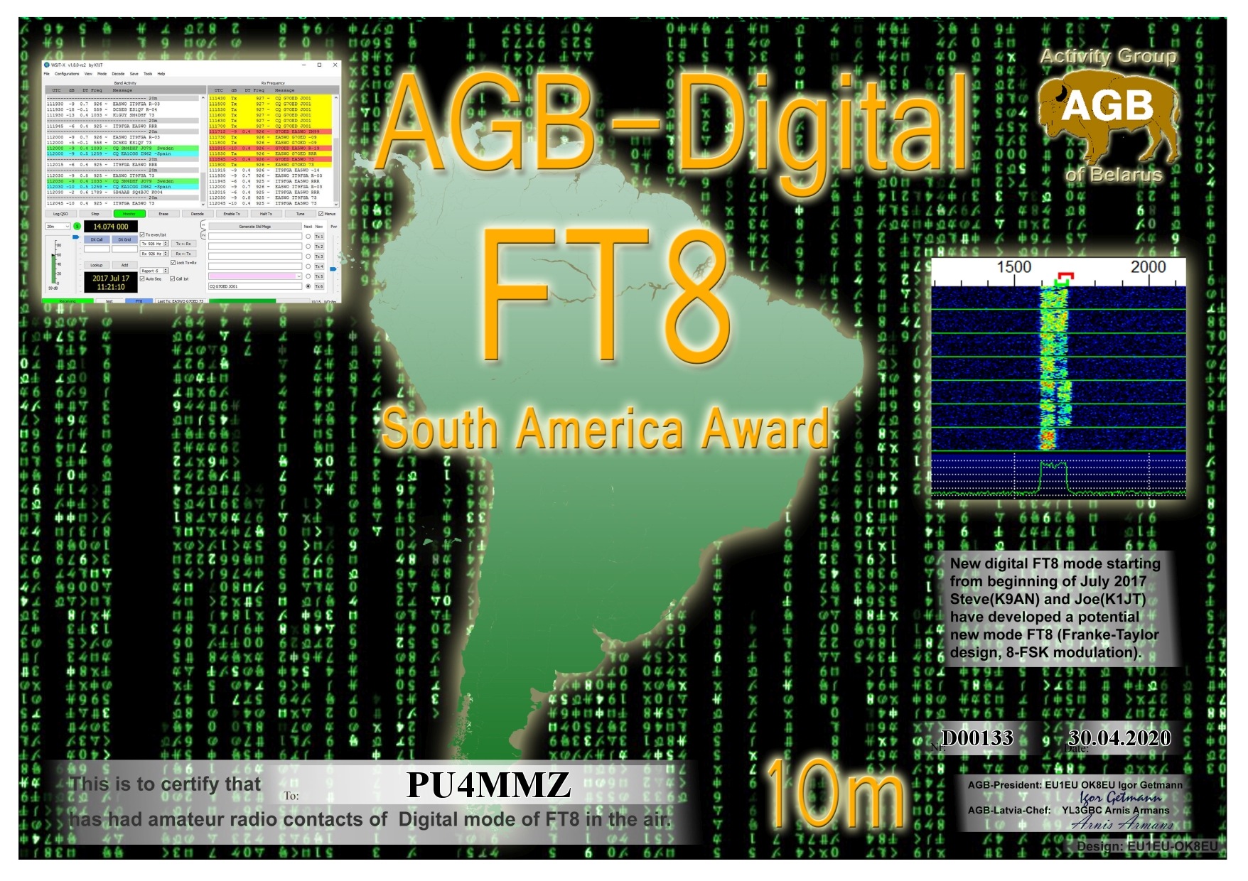 Pu4mmz Ft8 Southamerica 10m Agb