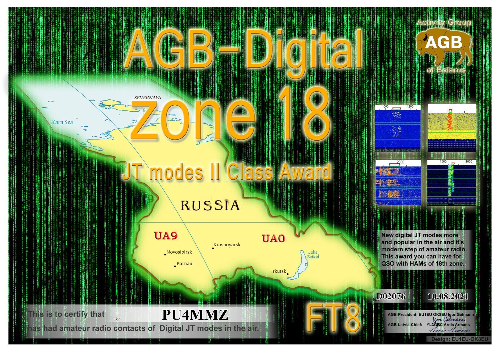 Pu4mmz zone18 ft8 ii agb