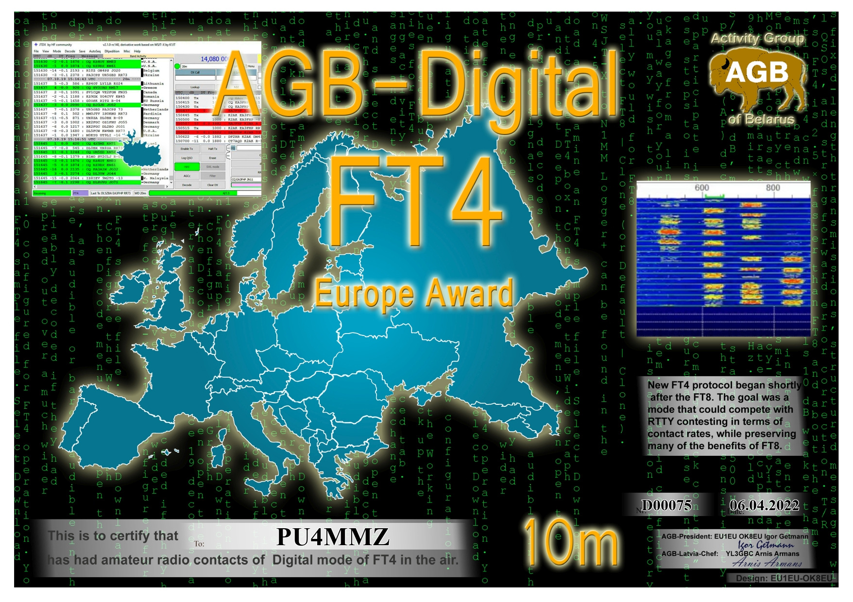 Pu4mmz ft4 europe 10m agb