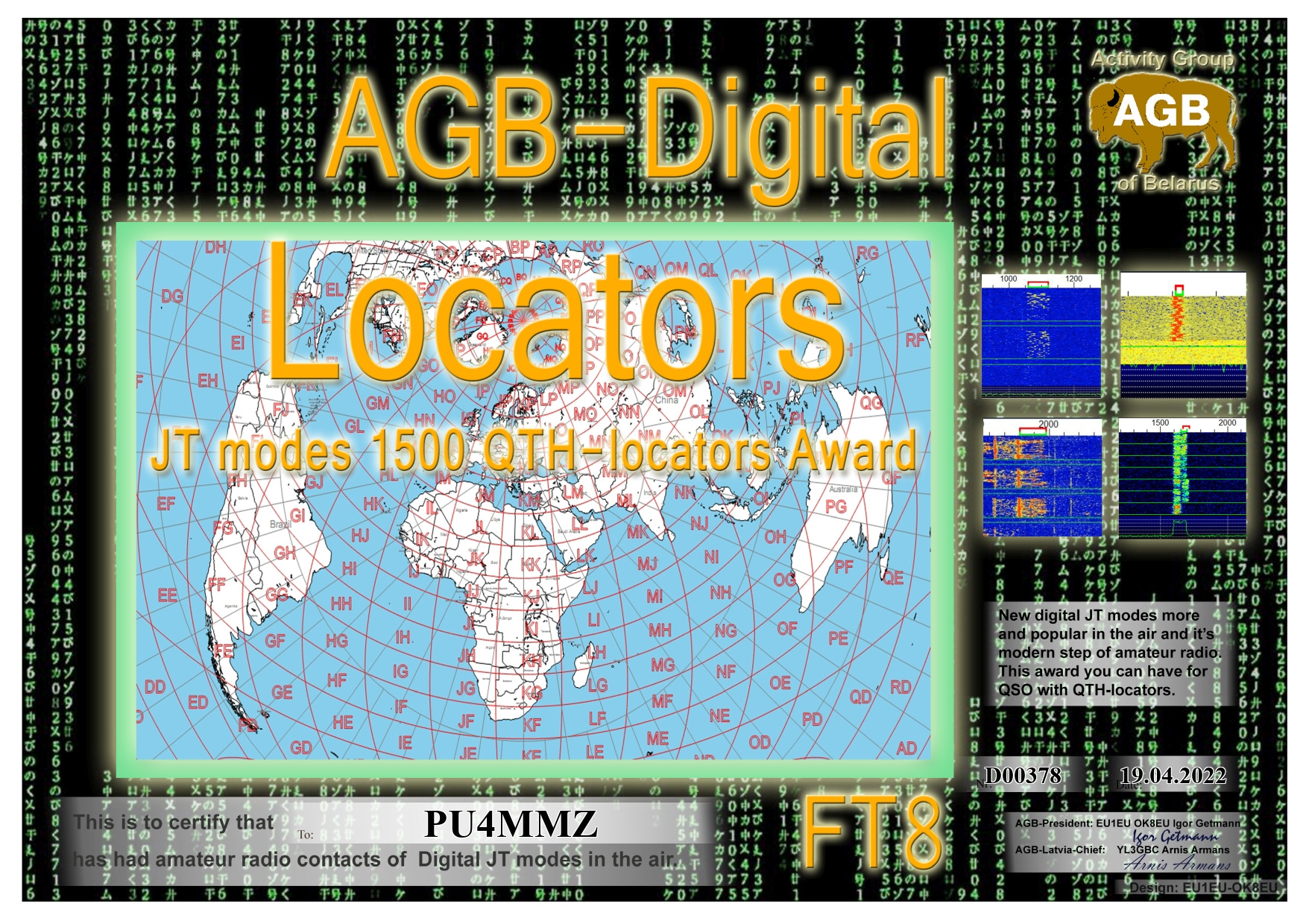 Pu4mmz locators ft8 1500 agb
