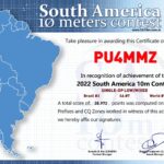 CQSA10meter 2022 – #3 Brazil, #7SouthAmerica e #7 Word PU4MMZ