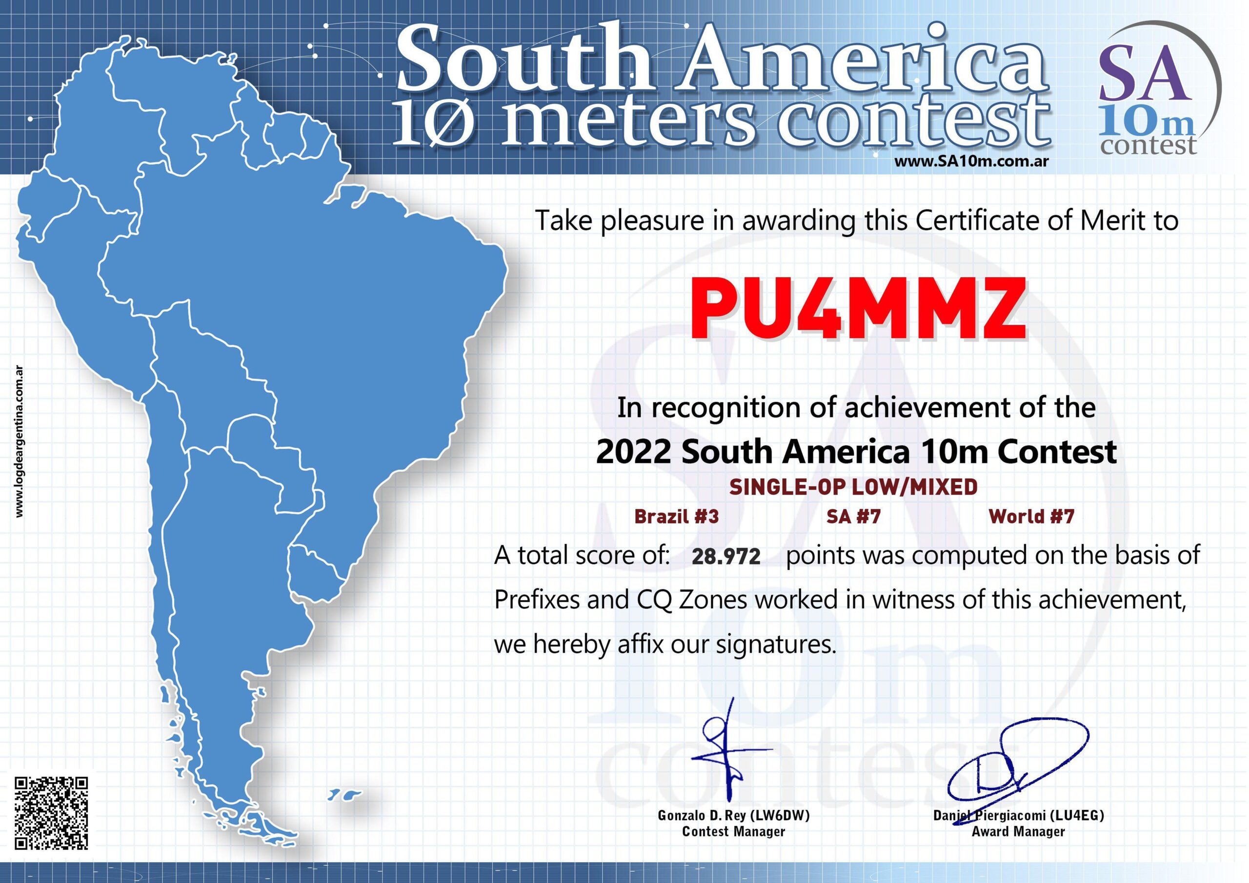 PU4MMZ_SA10m 2022 #3 Brazil, #7 SA e #7 World