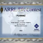 ARRL DX CONTEST 2022 –  CW – 5th Brazil, 9th South America
