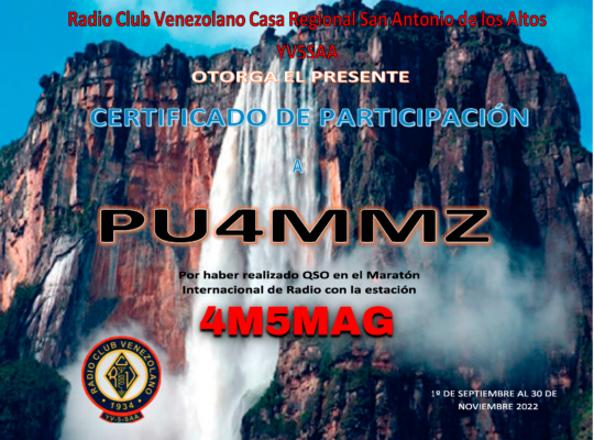 Certificado 4m5mag A Pu4mmz 2022 (radio Clube Venezuelano)