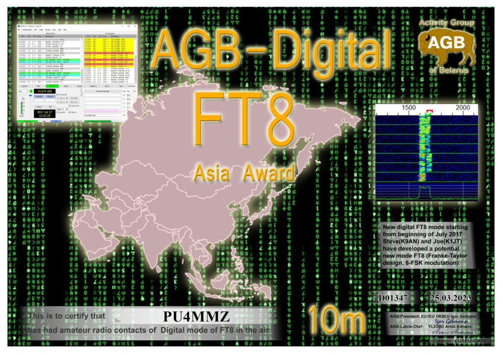 Pu4mmz ft8 asia 10m agb